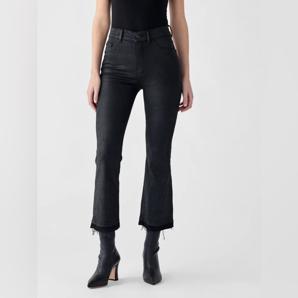 BUNDLE 3 FOR $75 DL1961 “Harker” black instasculpt crop flare jeans Size 27 - Picture 1 of 4